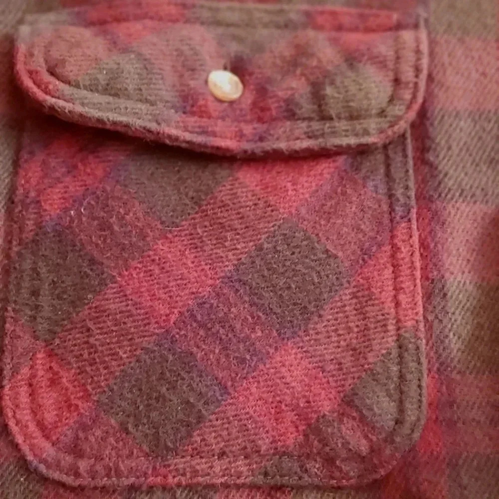 Fieldmaster Vintage Fleece Shirt Jacket Shacket COTTON Size 2 XL Red Black